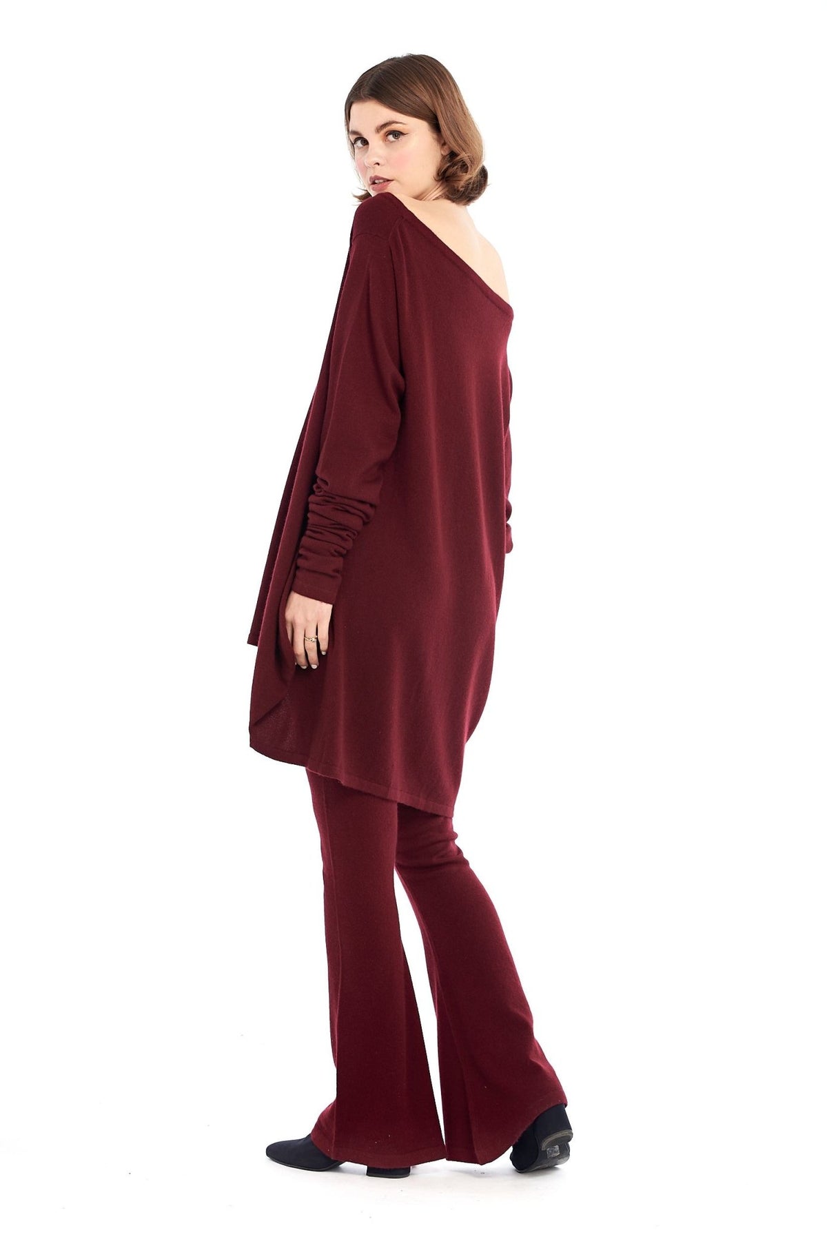 Cashmere Soul Yoga Pants Burgundy - MUDRA