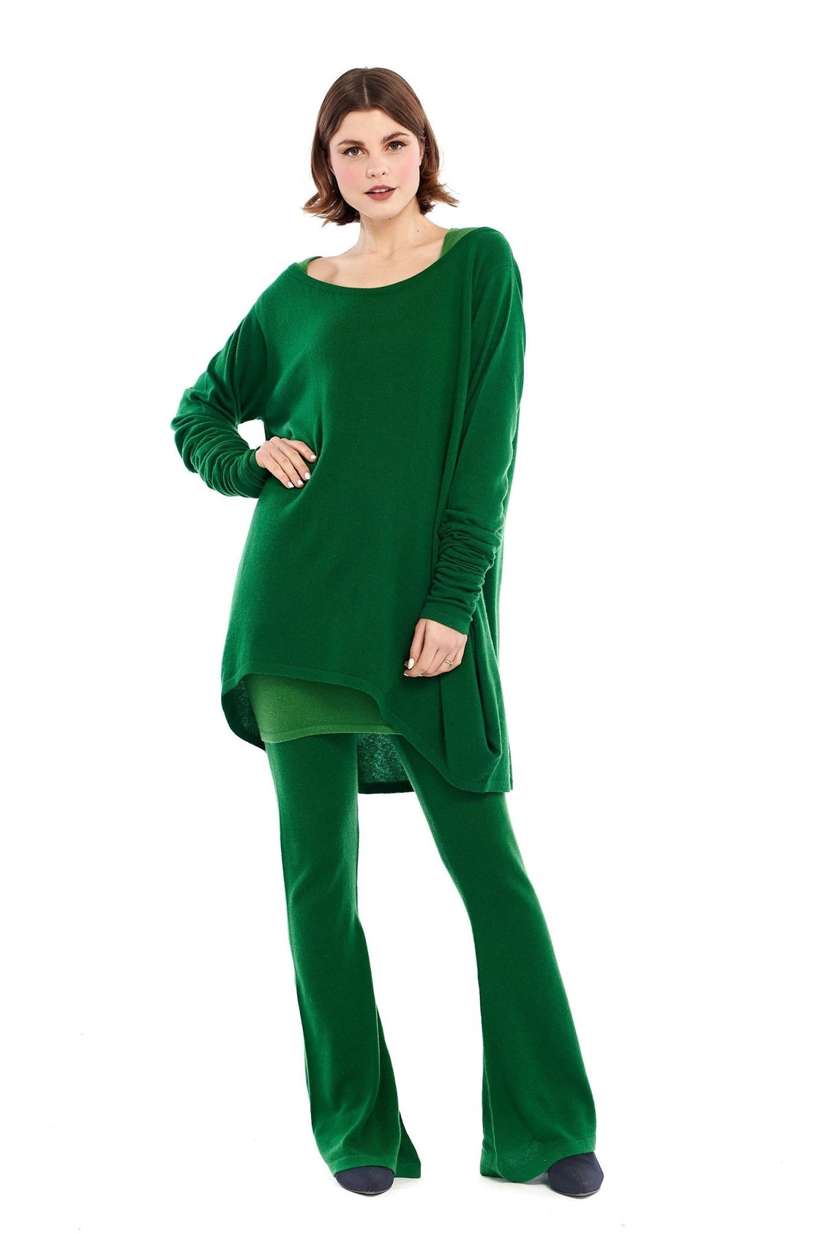 Cashmere Soul Yoga Pants Forest Green - MUDRA