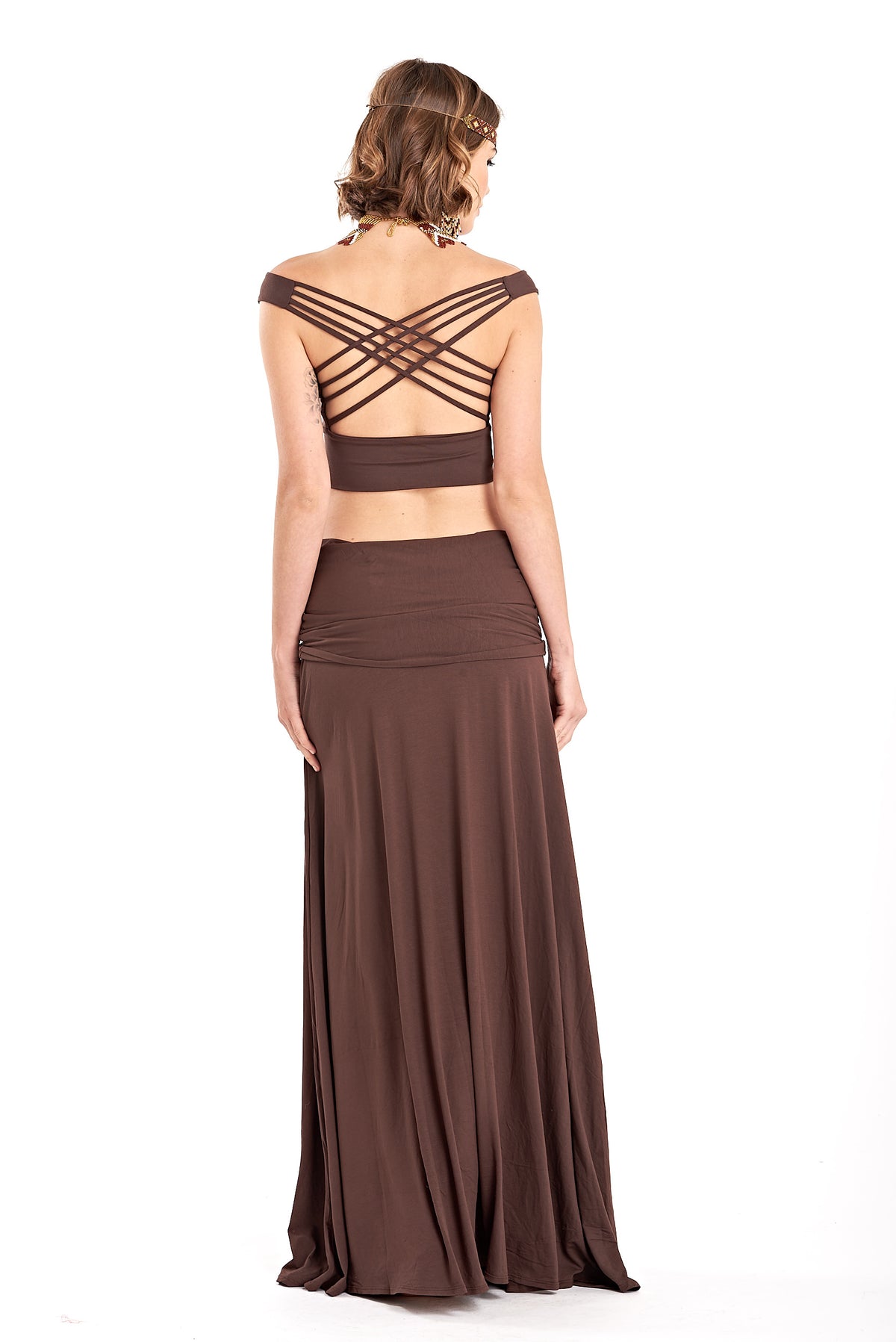 Bamboo Flamenco Skirt Brown - MUDRA