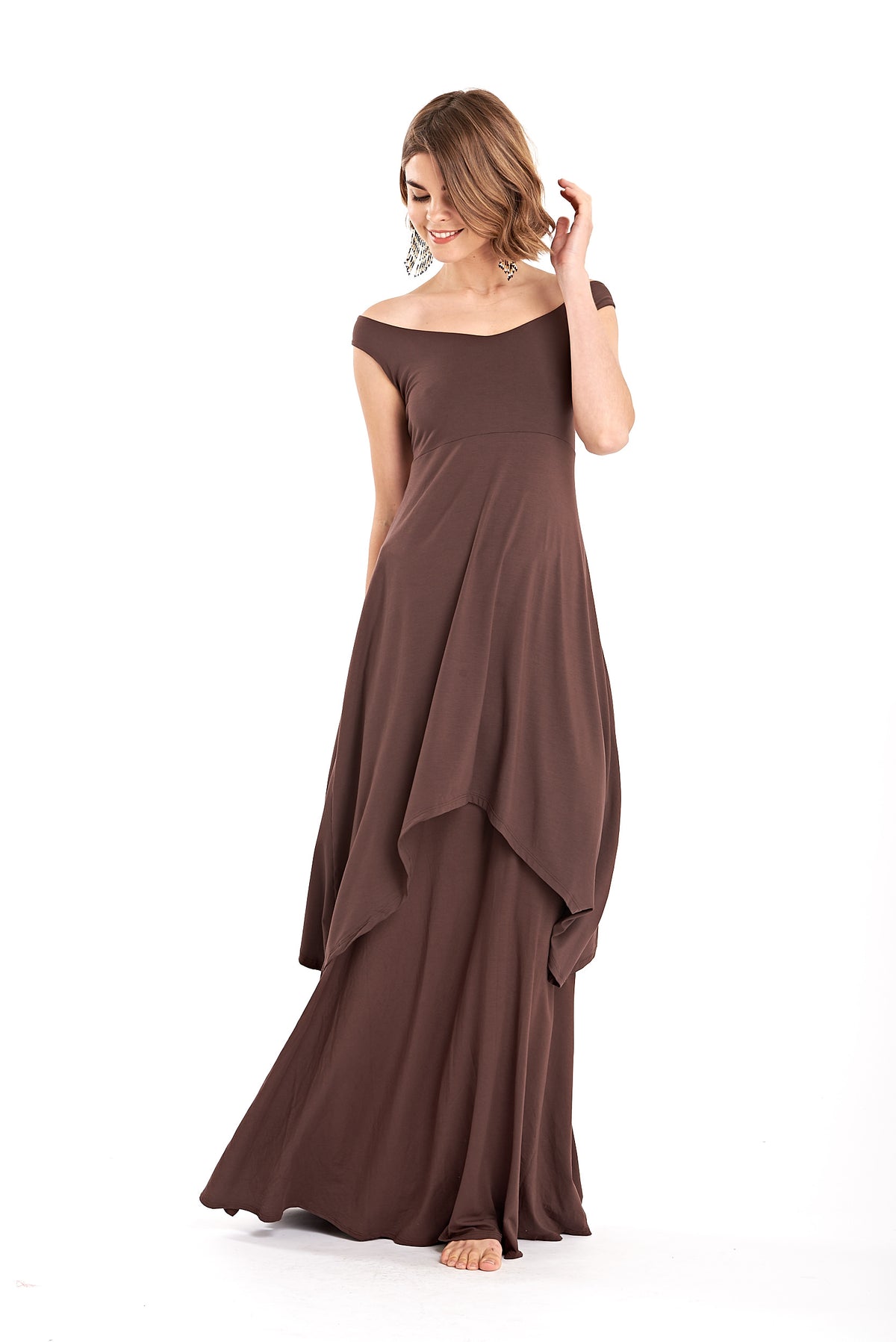 Bamboo Flamenco Skirt Brown - MUDRA
