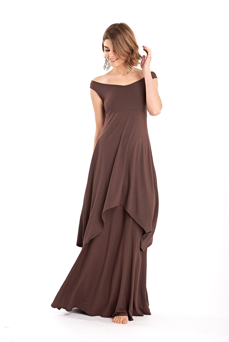 Bamboo Flamenco Skirt Brown - MUDRA