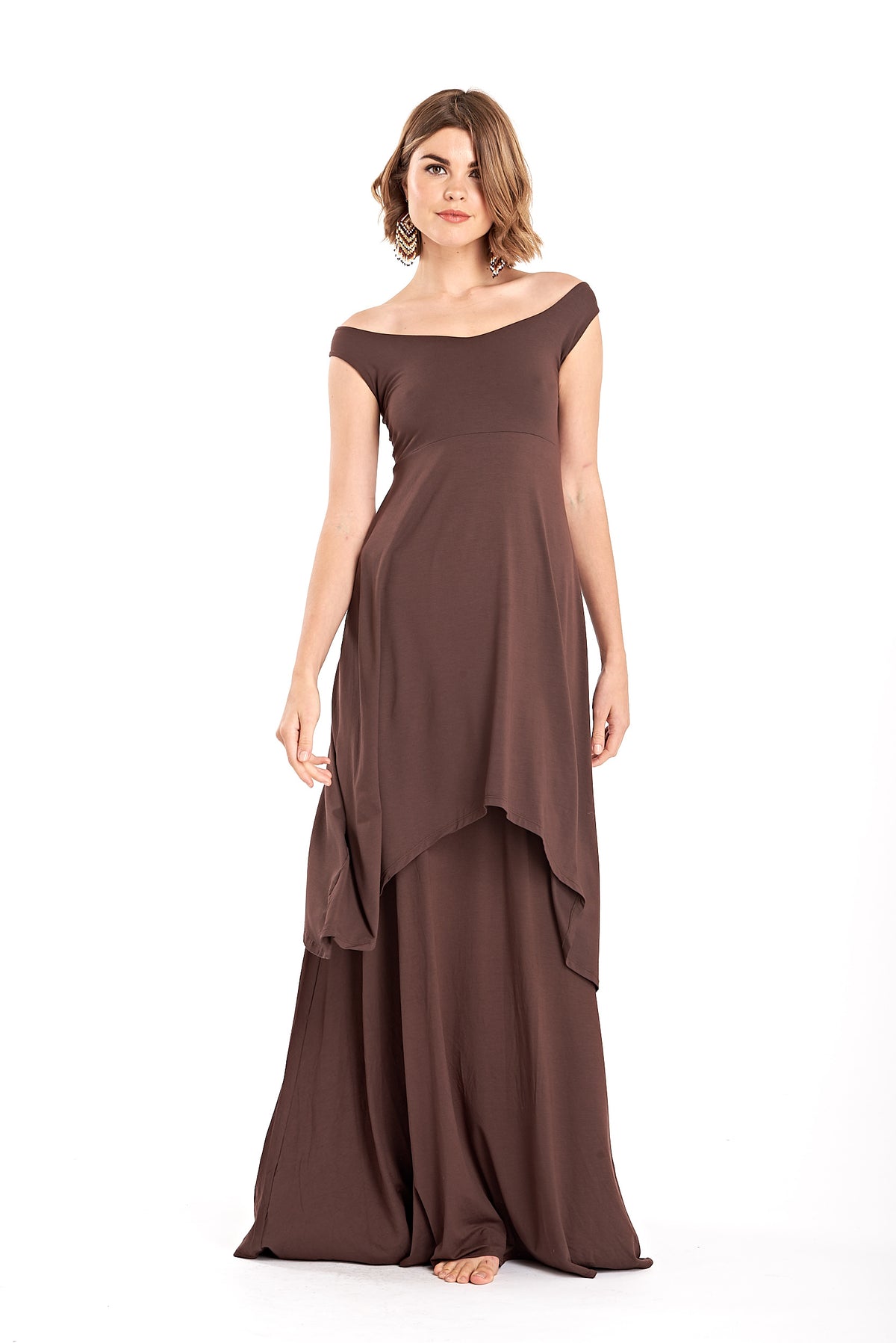 Bamboo Flamenco Skirt Brown - MUDRA