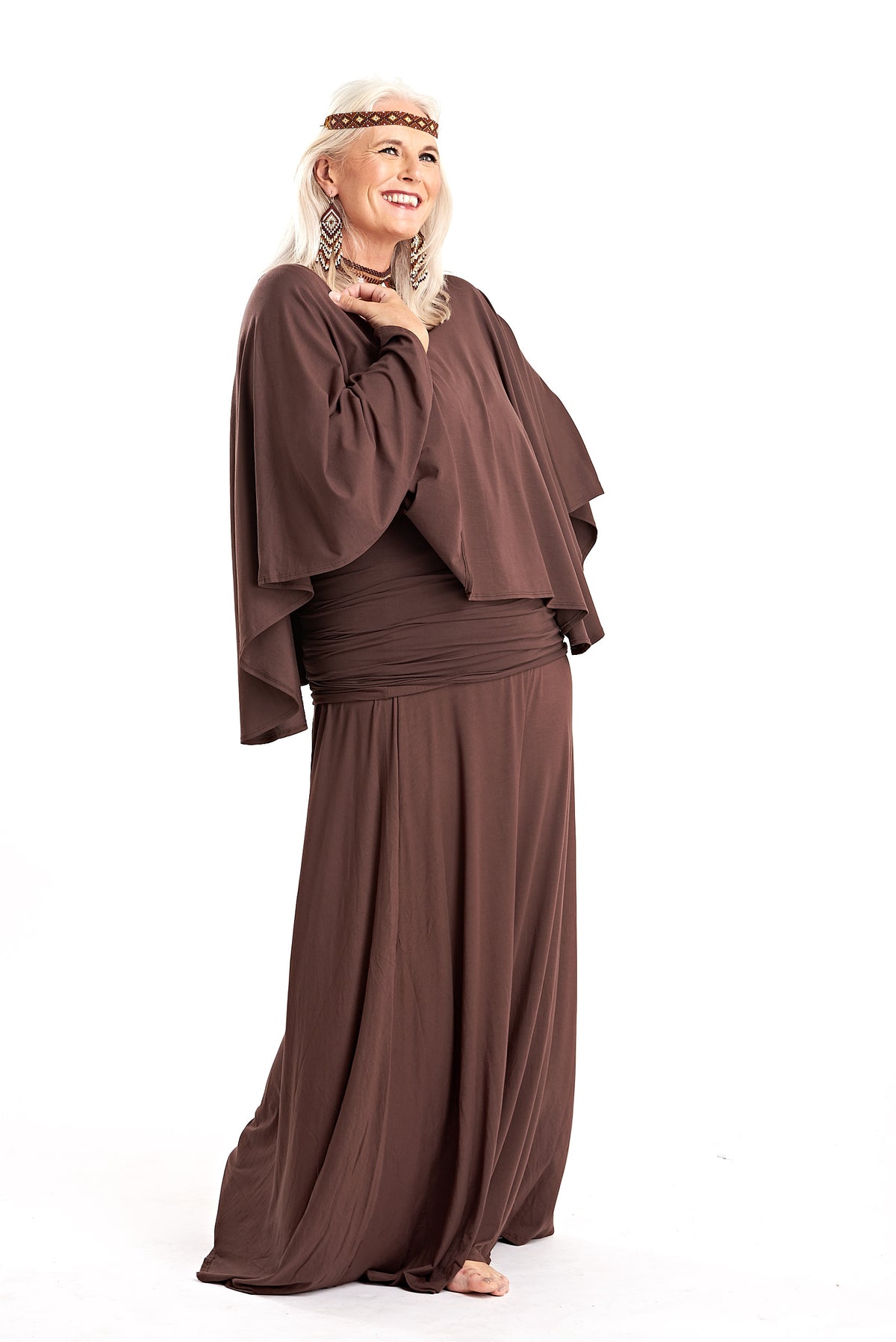 Bamboo Flamenco Skirt Brown - MUDRA