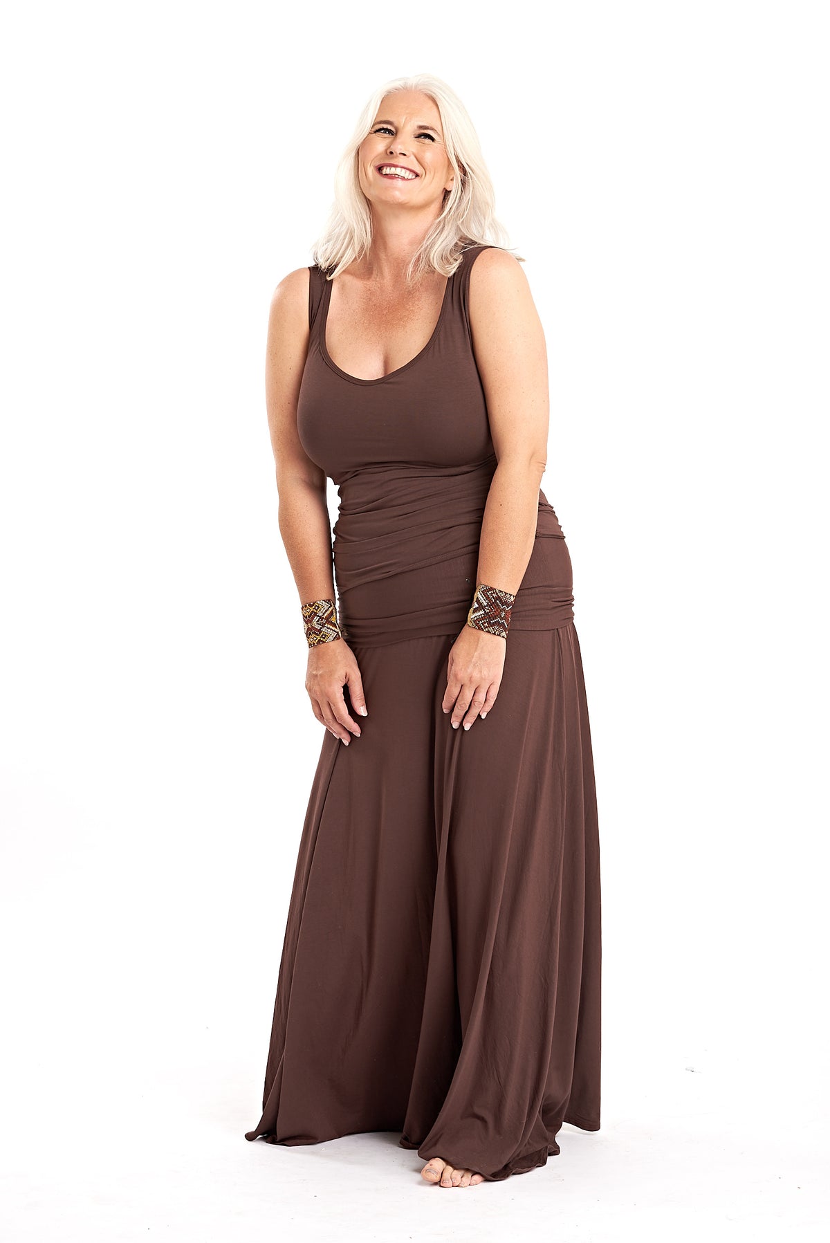 Bamboo Flamenco Skirt Brown - MUDRA